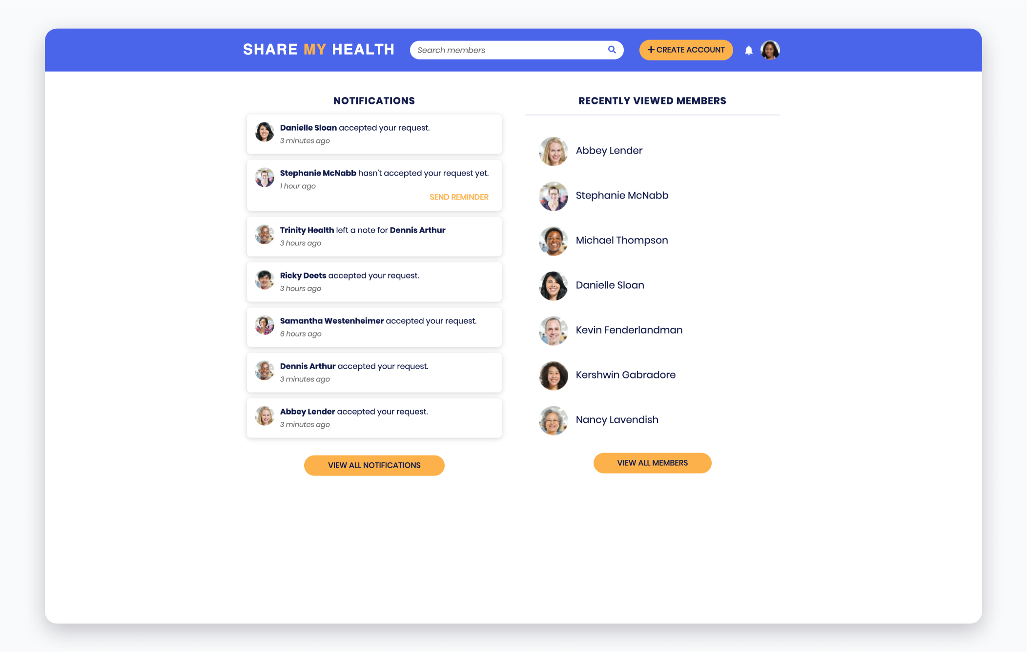 Share My Health Desktop site