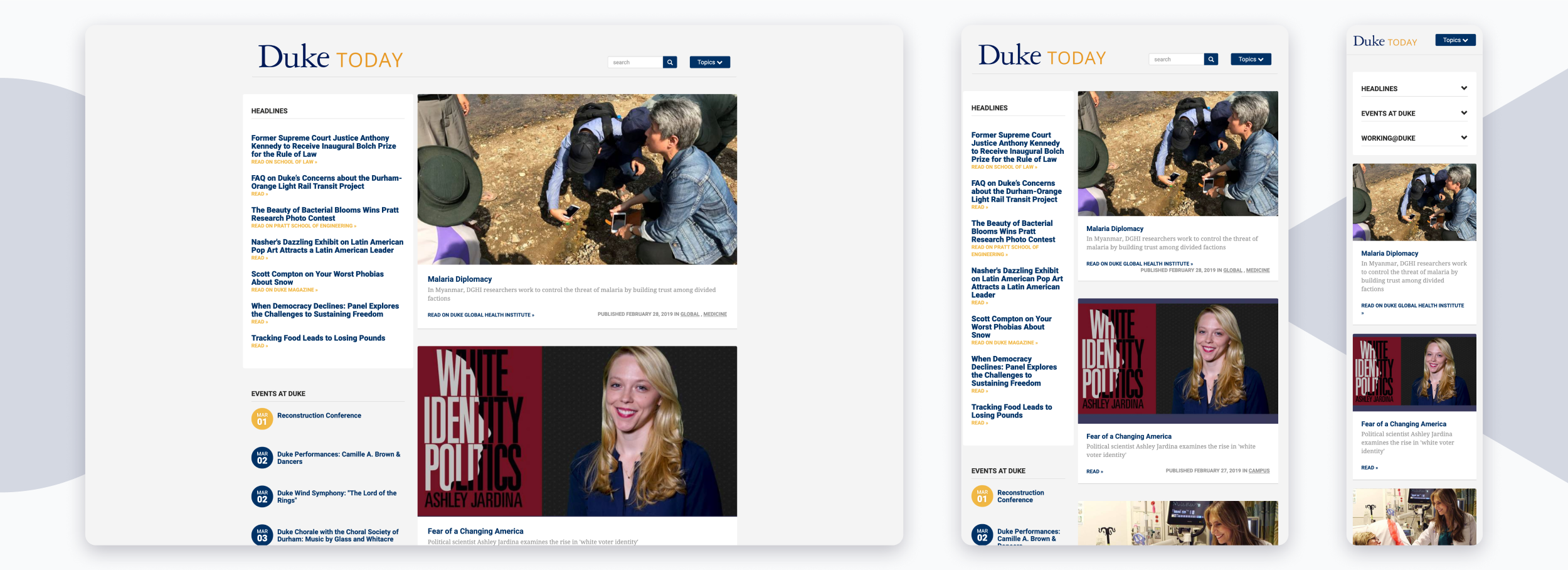 Duke Today Site Images