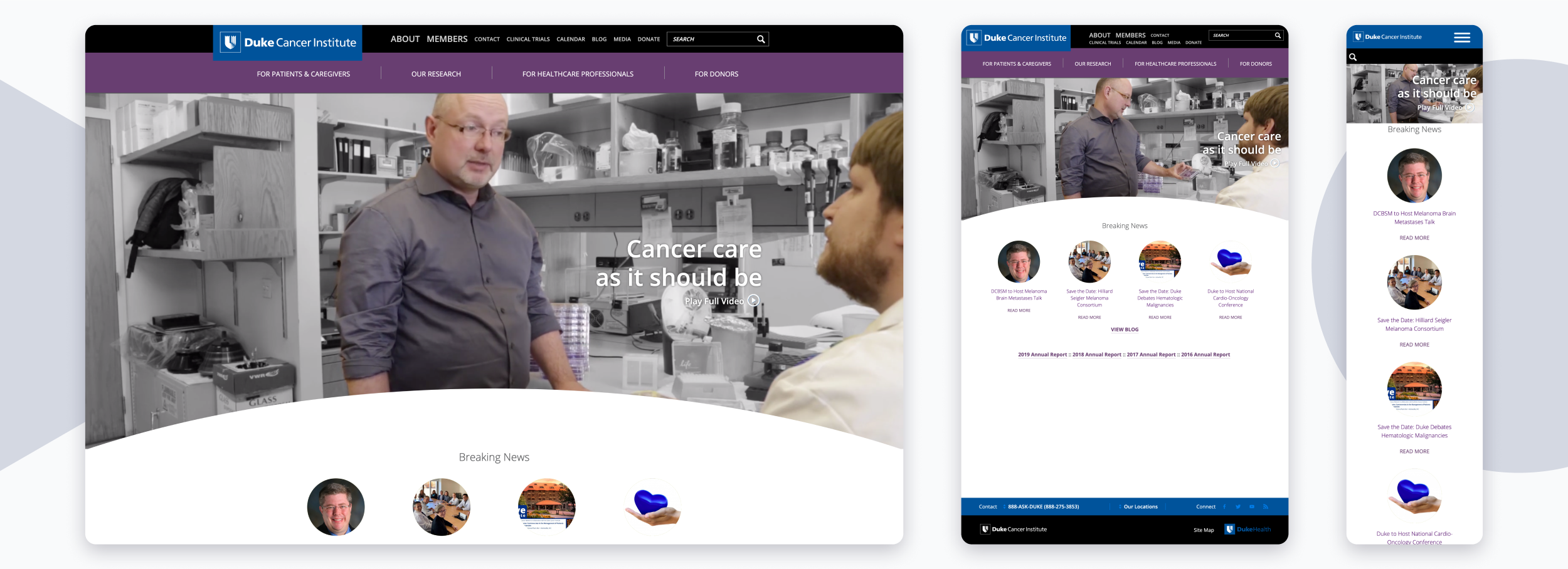 Duke Cancer Institute Site Designs