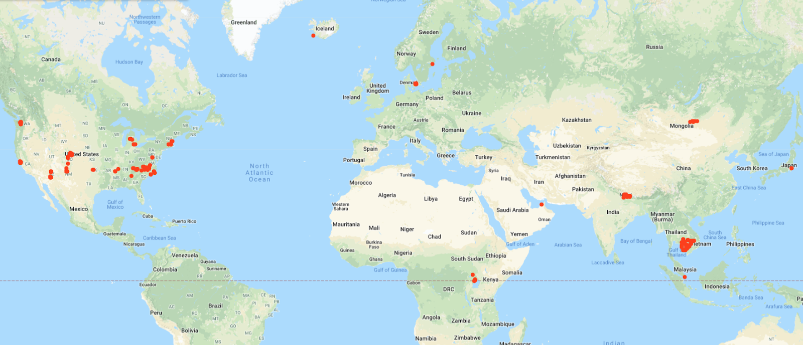 Maddy travels map