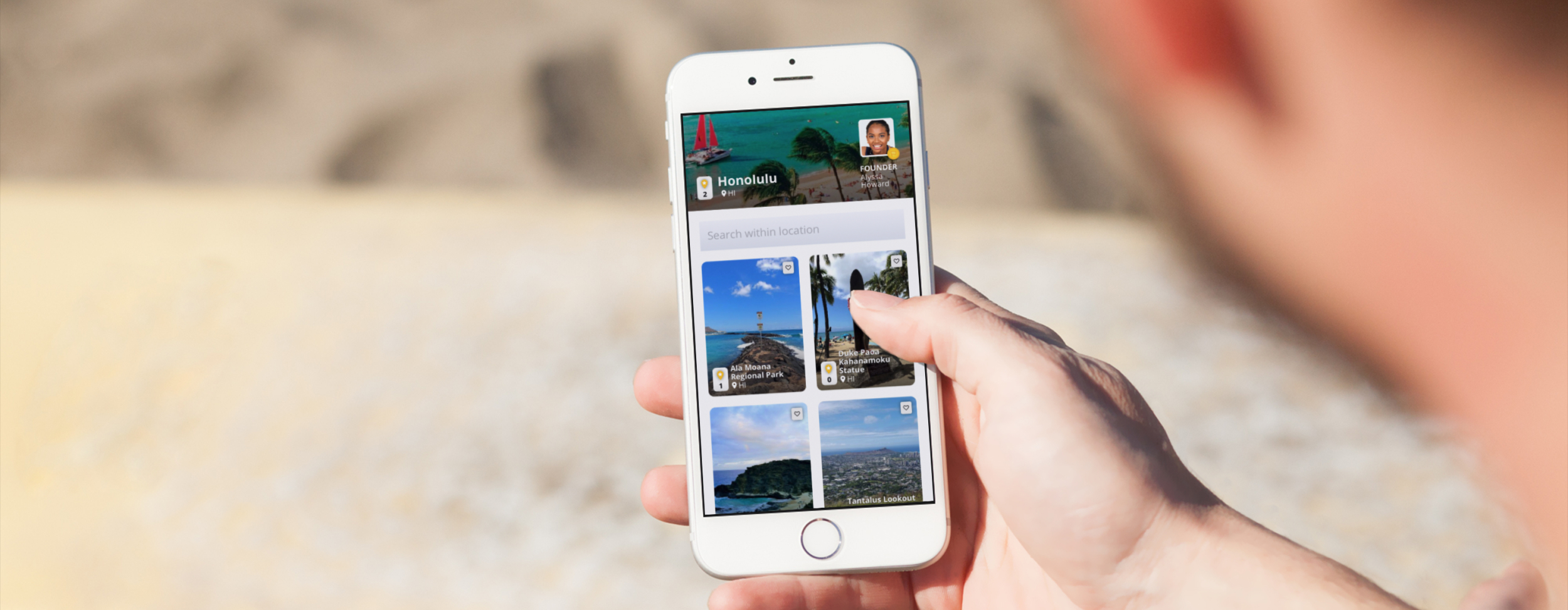 A mockup of a user viewing the TravelBirds app on their mobile device