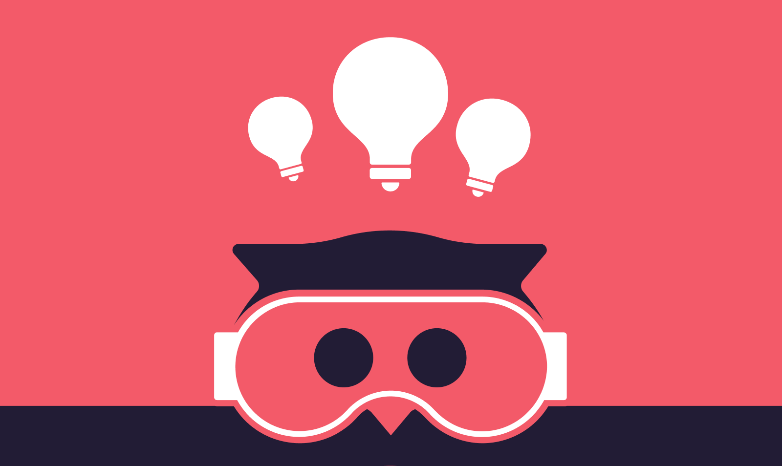 Ava, wearing goggles, peering over a wall
