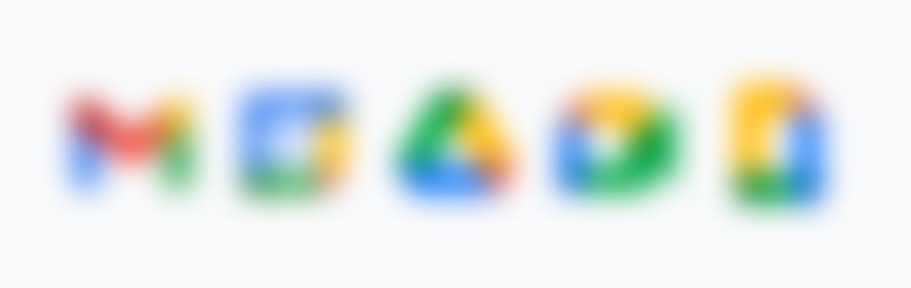 The new Google icon suite, blurred to a point to show the similarity