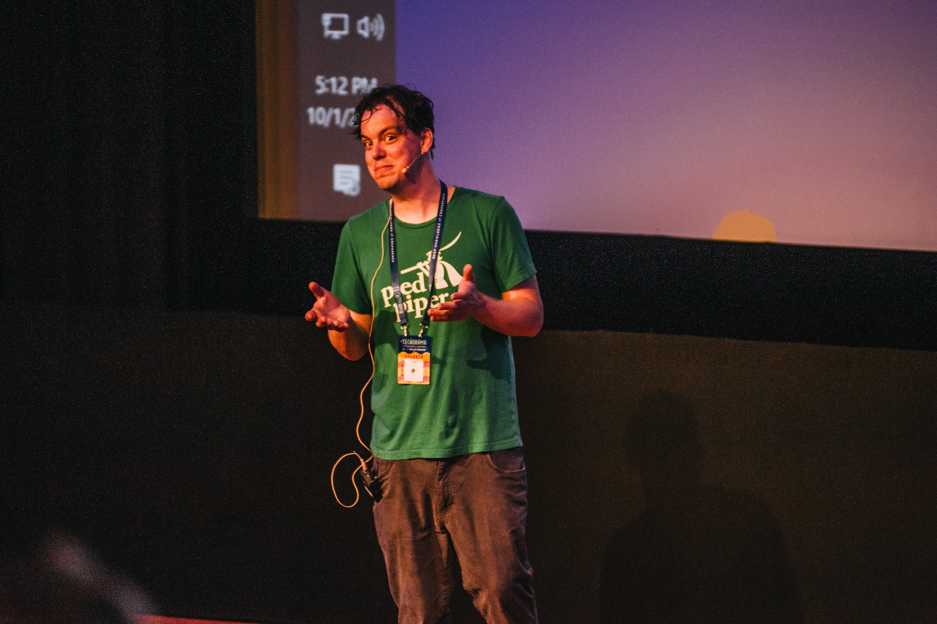Darrin speaking at a conference in The Netherlands
