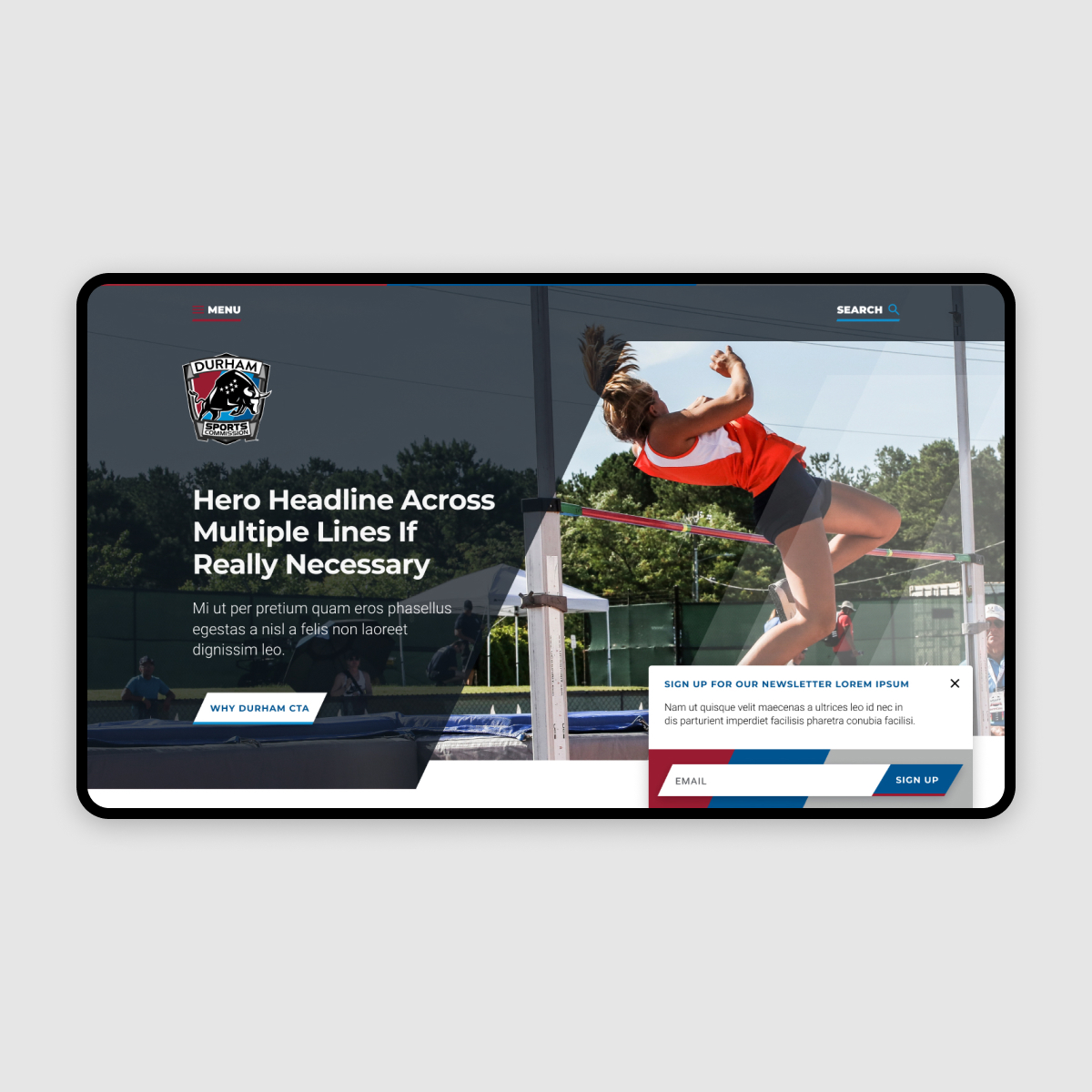 Durham Sports Commission website homepage