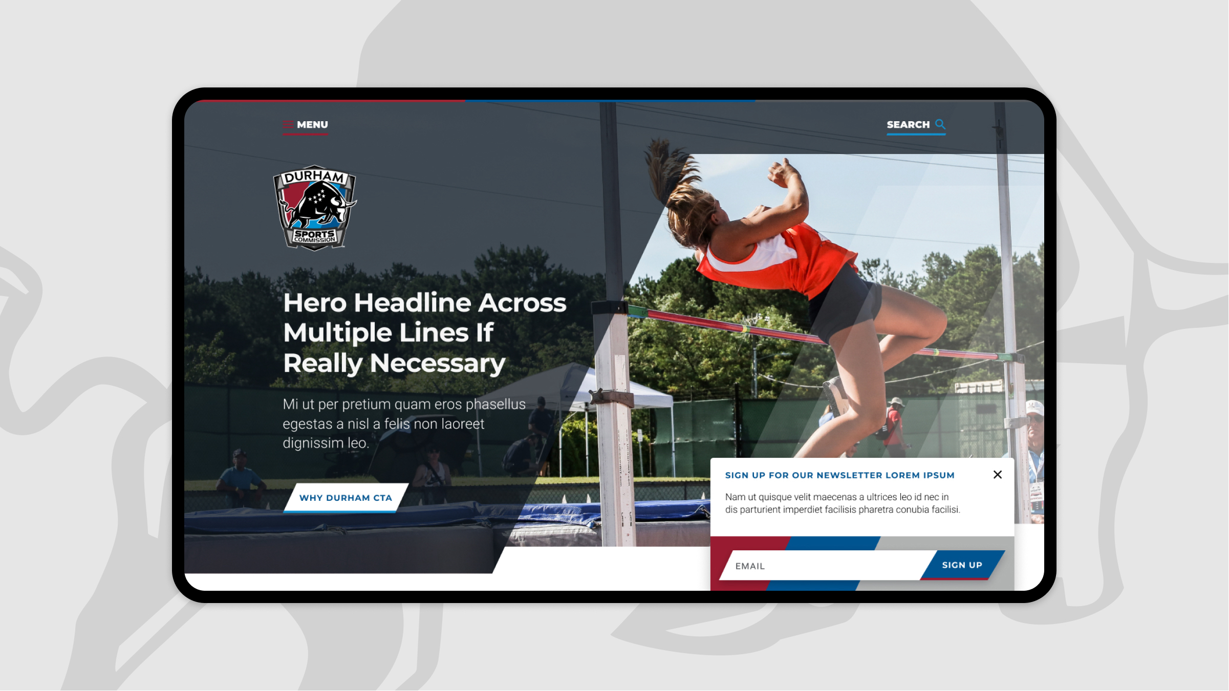 Durham Sports Commission website homepage