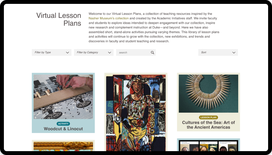 The Nasher's virtual lesson plans