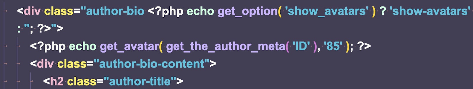 Code from WordPress's basic install