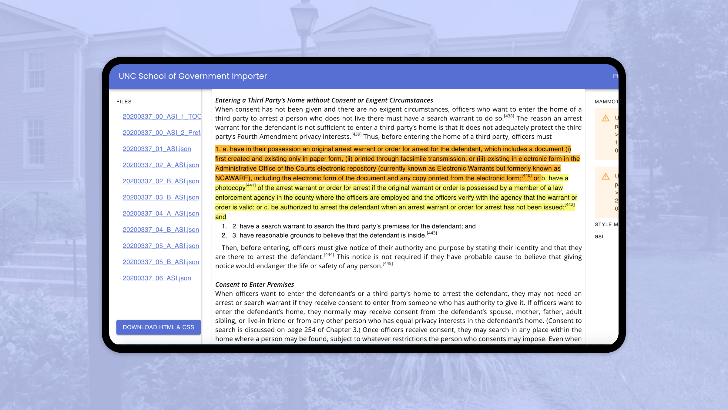 UNC School of Government book importer