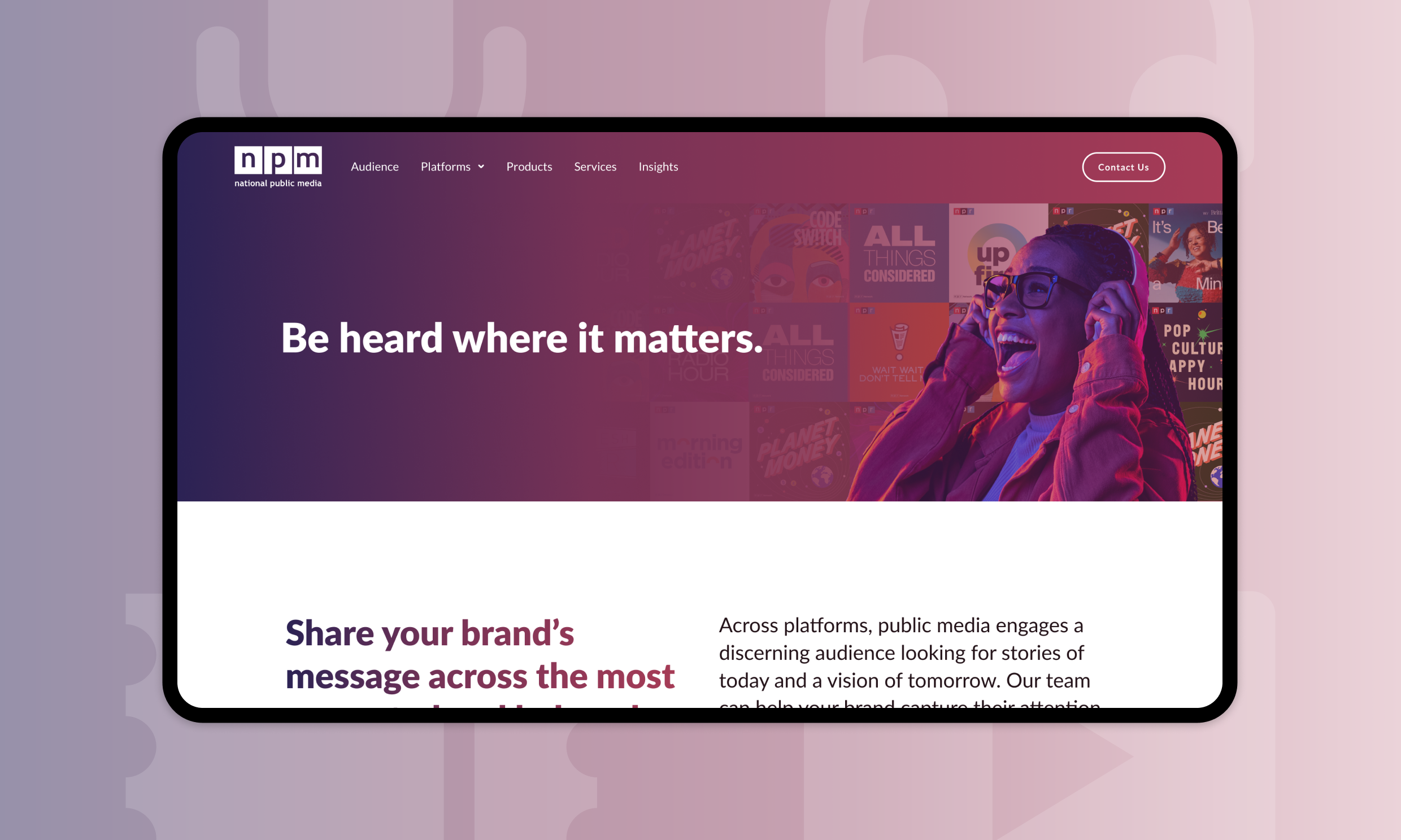 National Public Media home page