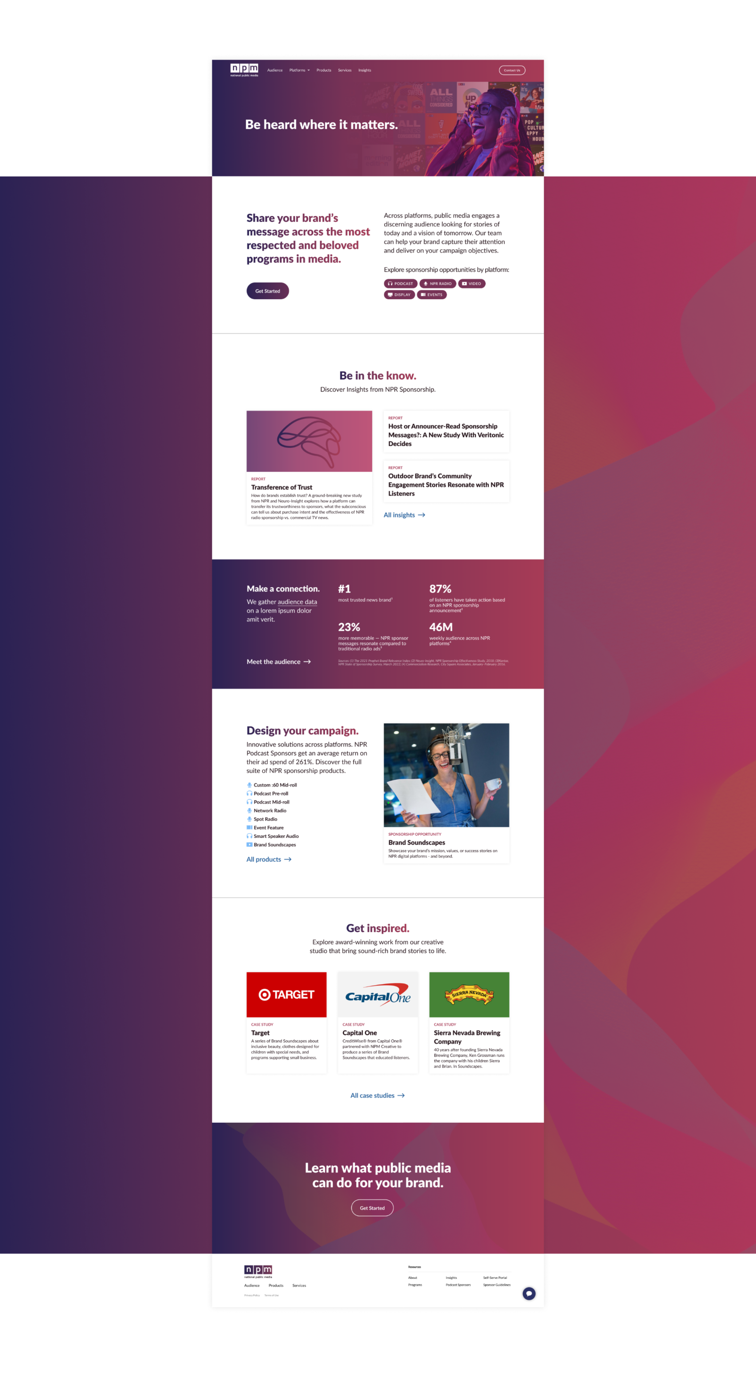 National Public Media home page redesign