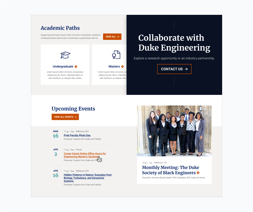 graphic: screenshot of a site with a clear action color