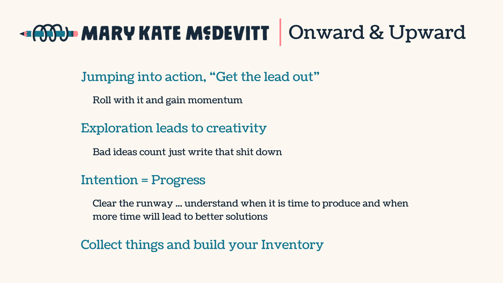 Highlights from Mary Kate McDevitt's presentation