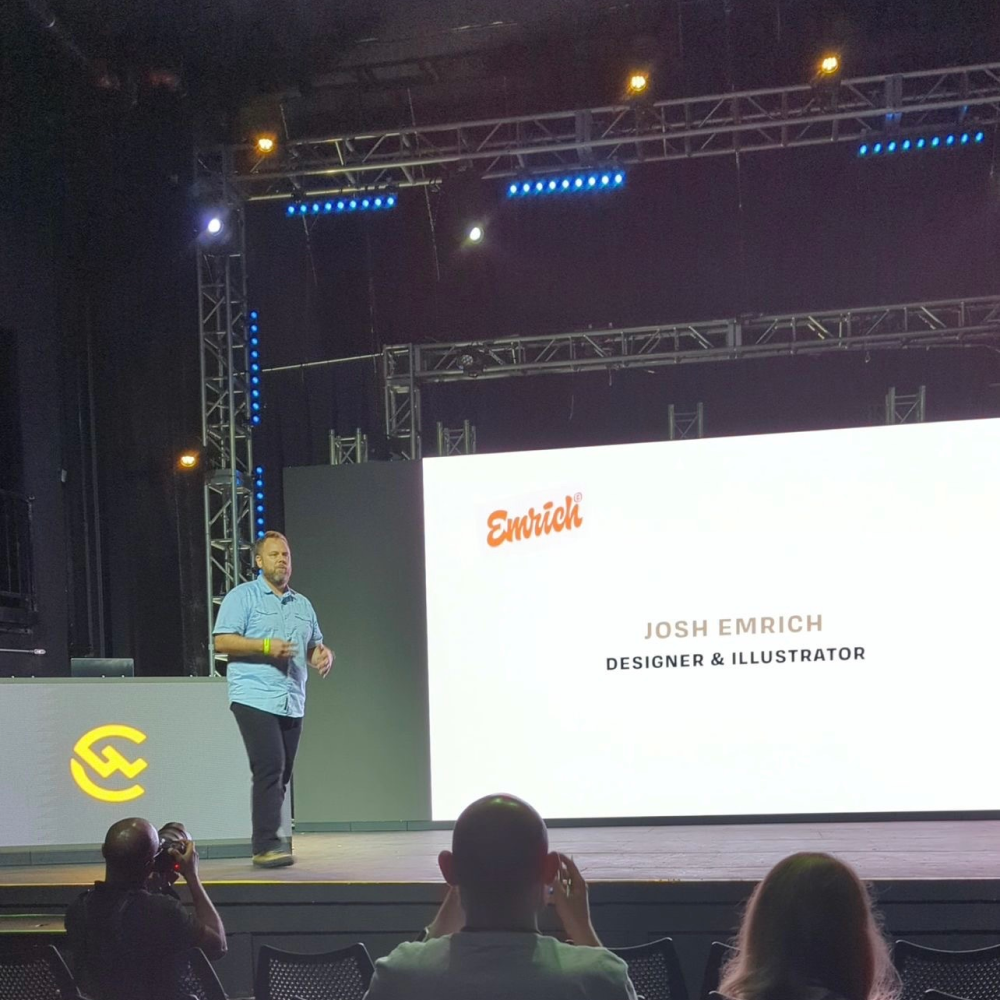 Josh Emrich presenting at the 2023 Creative Works Conference