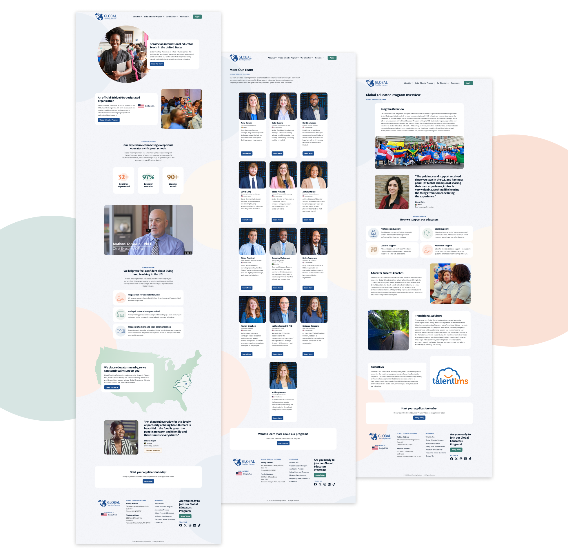 example pages from the global teaching partners website