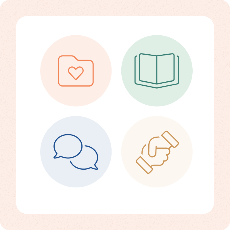 a delicately thin and warmly-colored set of icons