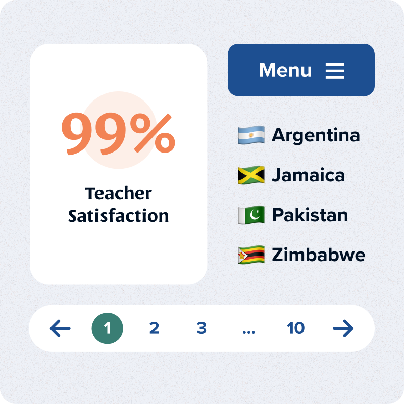 a collection of website elements from global teaching partners
