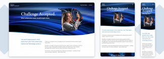 The Duke Science and Technology homepage mocked up on devices of varying widths.