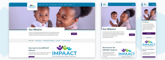 The new IMPAACT homepage represented across devices of various widths