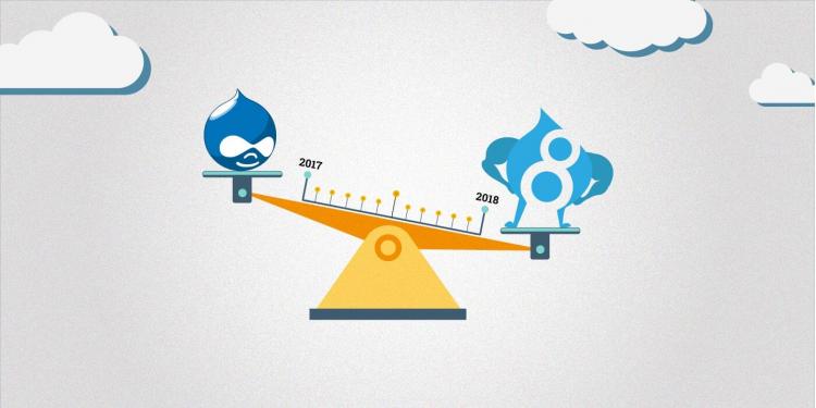 Drupal 8 outweighing Drupal 7 on a scale
