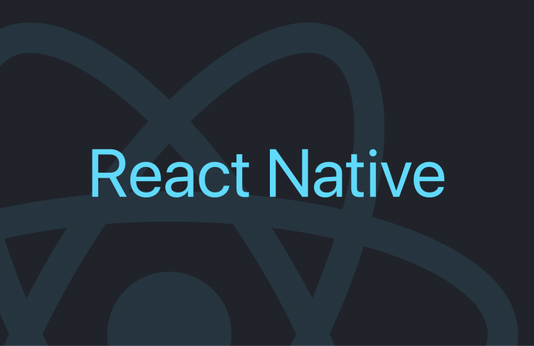 React Native text overlaid on a translucent React logo