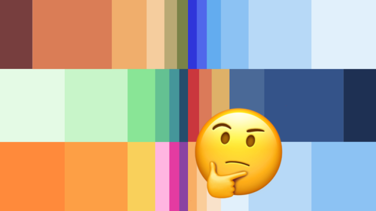 Color palette with the questioning face emoji